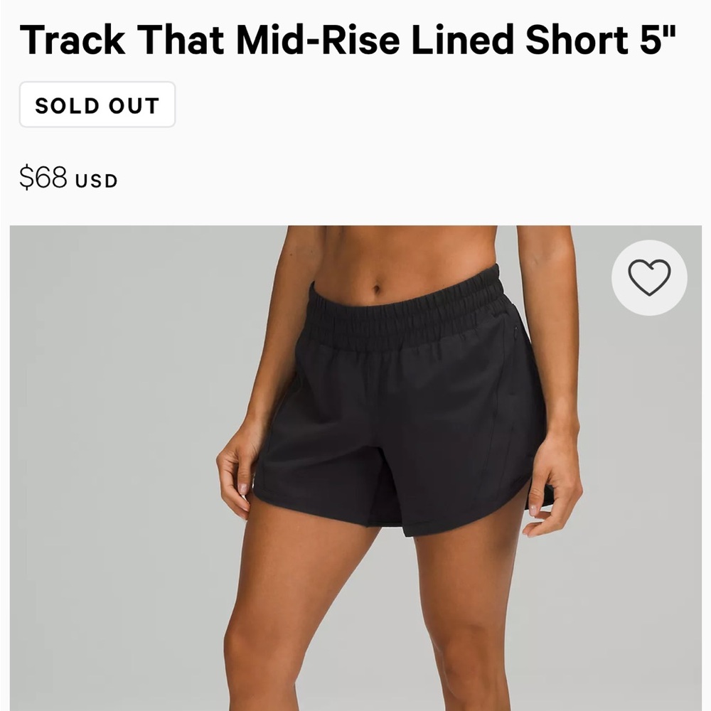 Lululemon Track That MR Short 5" lined